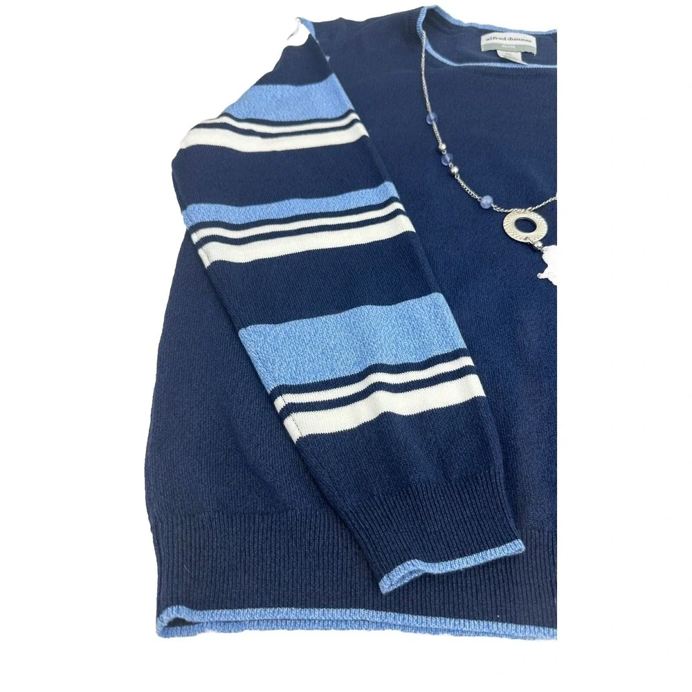 Alfred Dunner Women's Petite Striped Sweater with Removable Necklace Size PXL NW - Picture 3 of 12